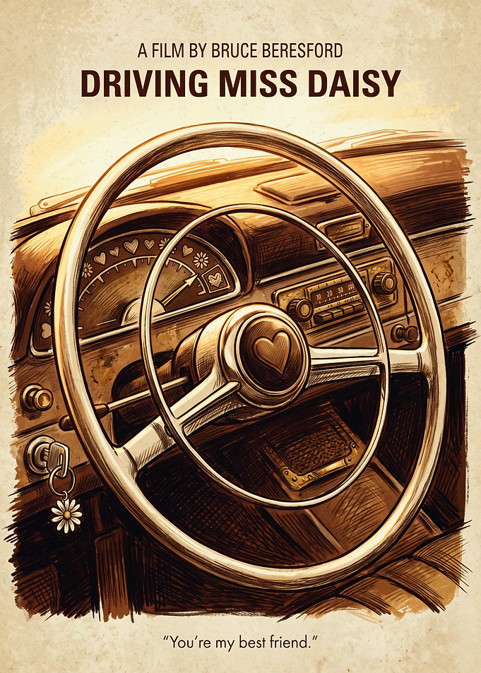 Driving Miss Daisy Movie Drama Retro Art