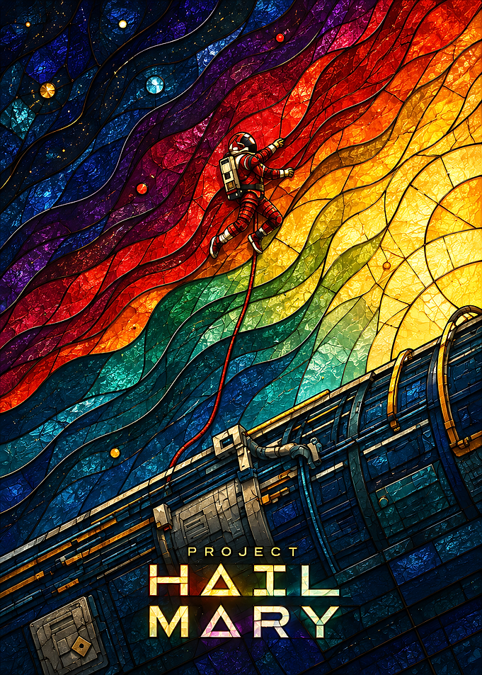 Project Hail Mary Stained Glass Poster