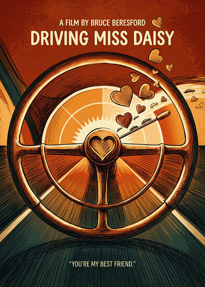 Driving Miss Daisy Movie Drama Retro Art