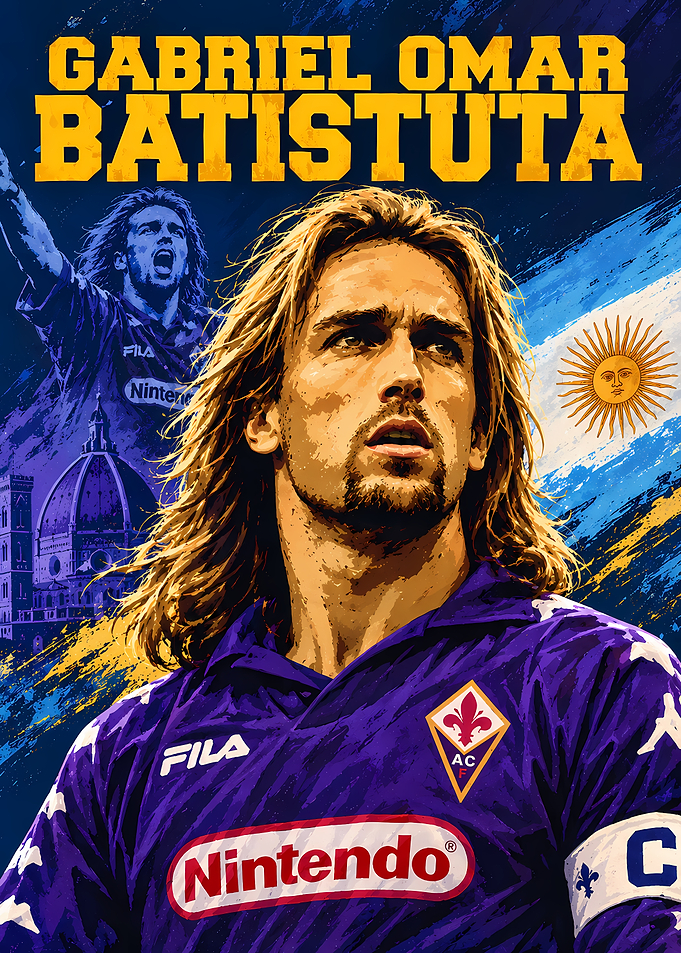 Gabriel Batistuta Fiorentina Poster