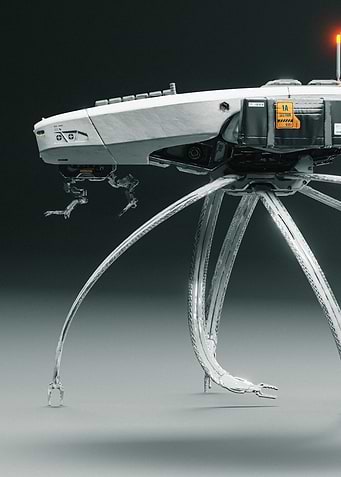 Futuristic Sci-Fi Tripod Robot