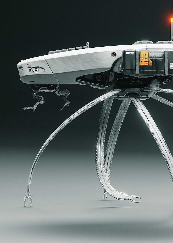 Futuristic Sci-Fi Tripod Robot