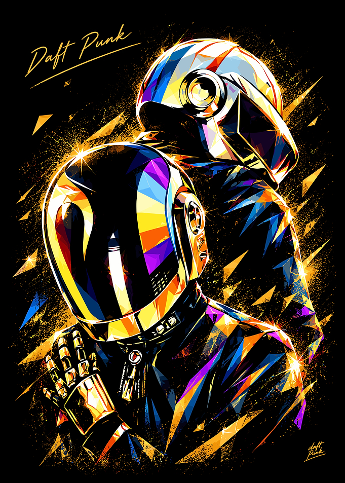 Daft Punk Geometric Portrait