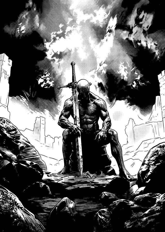 Warrior Resting with Greatsword