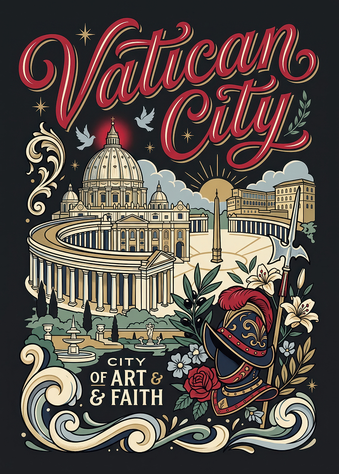 Vatican City Art and Faith Poster