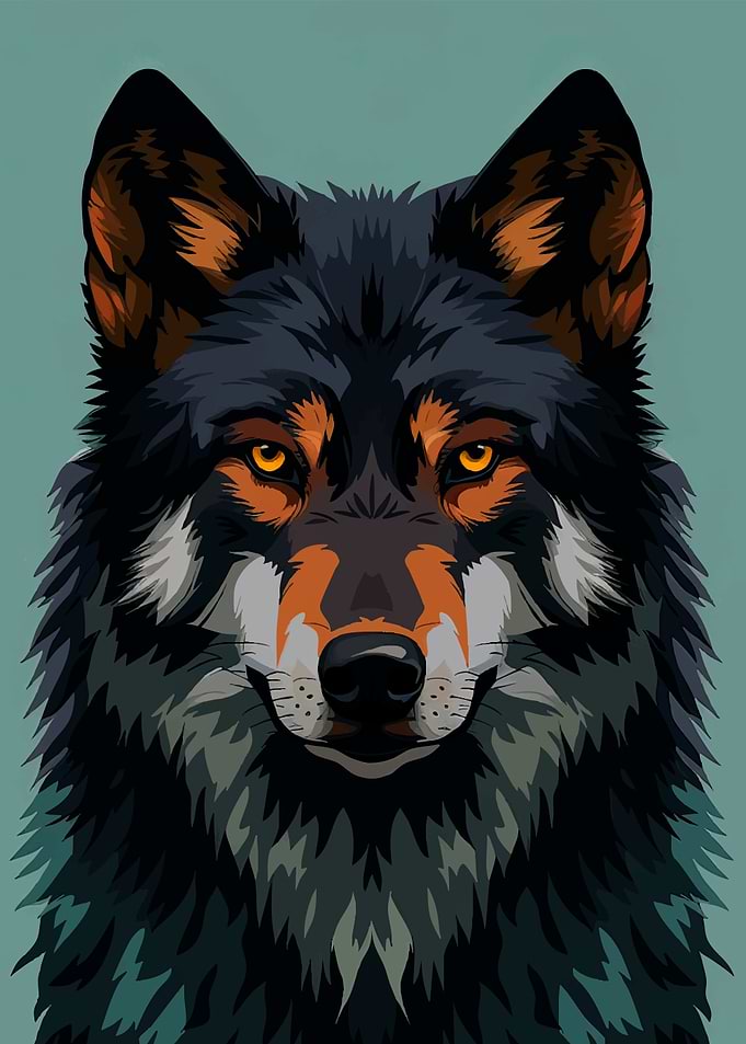 Stylized Portrait of a Wolf