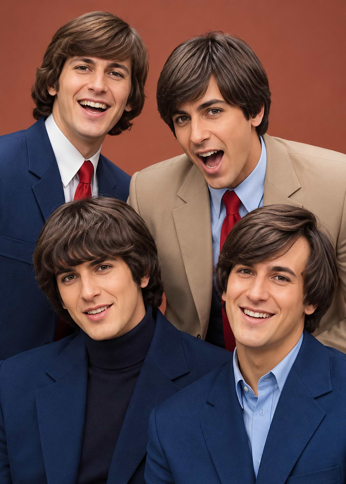 Four Young Men in 1960s Style