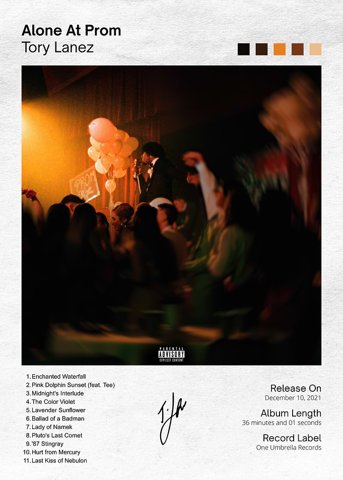 Tory Lanez Alone At Prom Album Poster