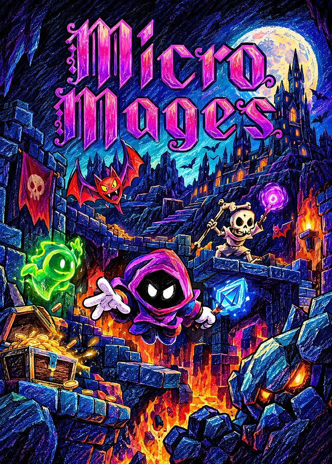 Micro Mages Video Game Cover Art
