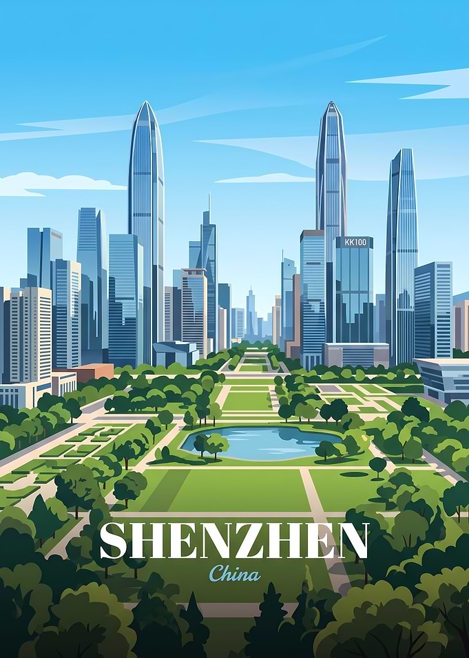 Shenzhen Cityscape Travel Poster