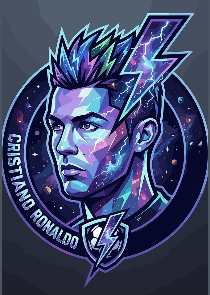 Cristiano Ronaldo Cosmic Lightning Portrait