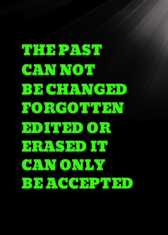 THE PAST CAN NOT BE CHANGED FORGOTTEN - Inspirational Quote About The Past