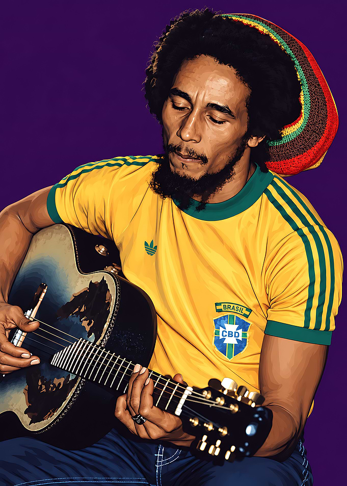 Bob Marley Playing Acoustic Guitar