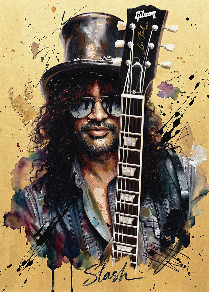 Slash Portrait with Gibson Guitar