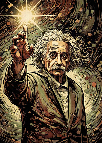 Albert Einstein Reaching for the Stars