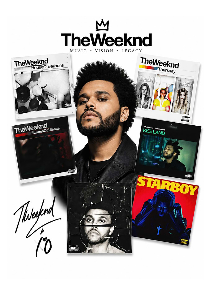 The Weeknd Music Legacy collage Poster