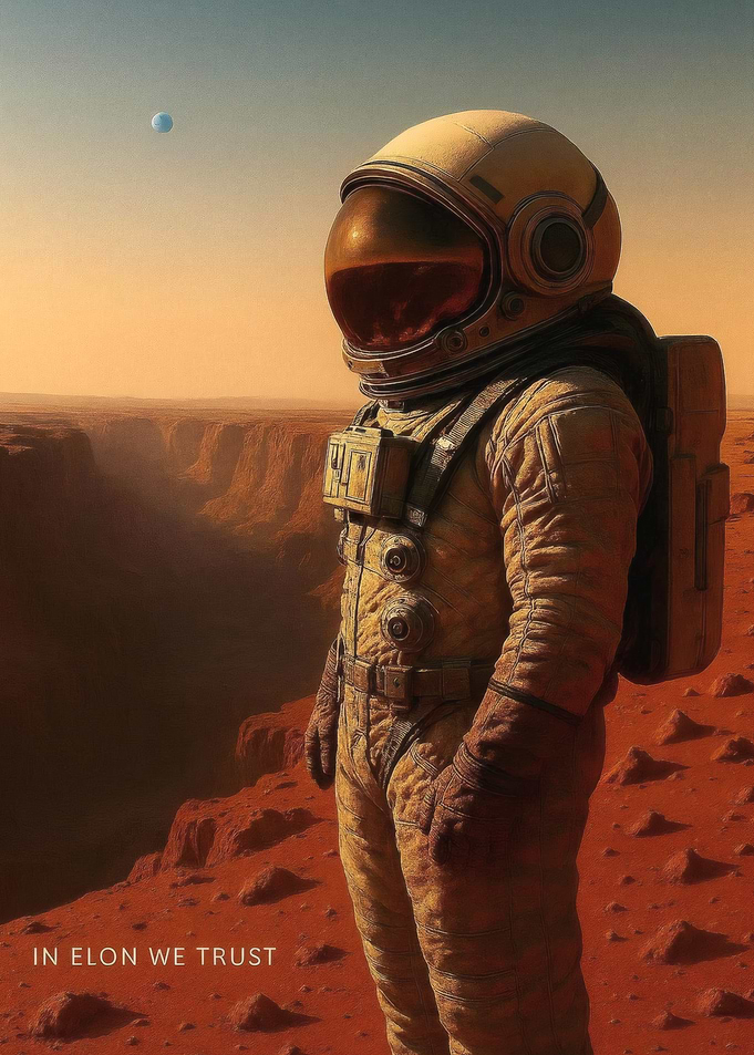 Astronaut Standing on Mars Surface