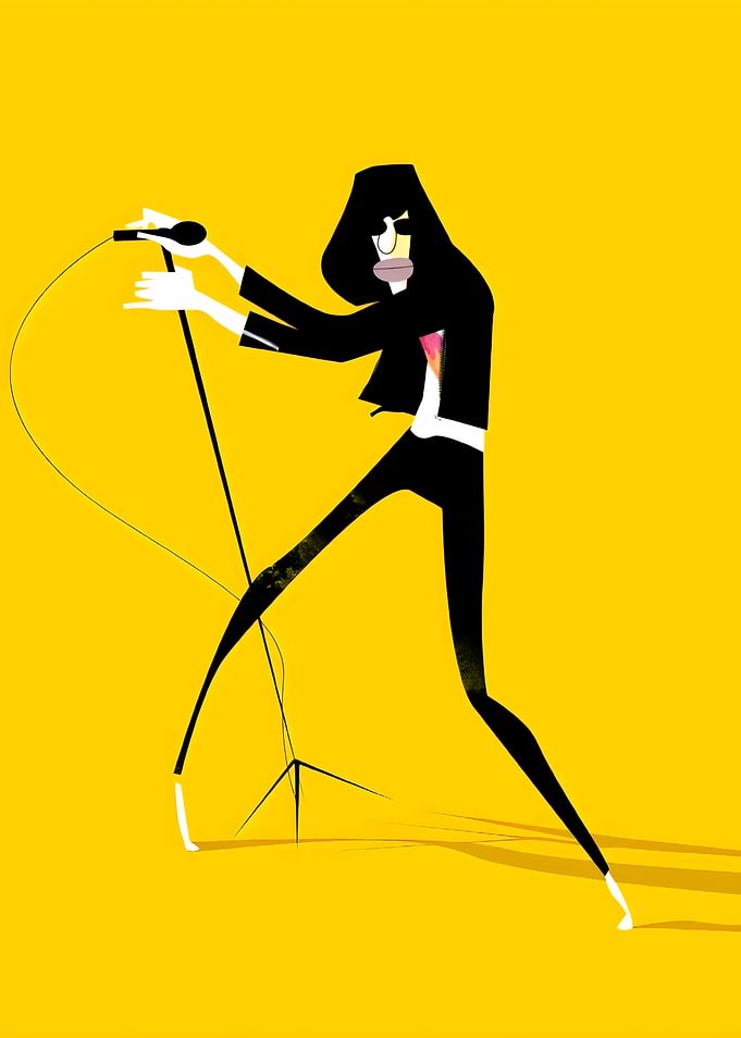 Minimalist Joey Ramone Punk Rock Illustration