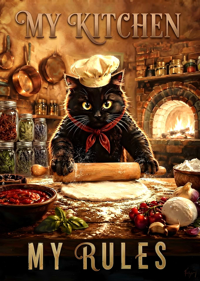 Chef Cat in Kitchen