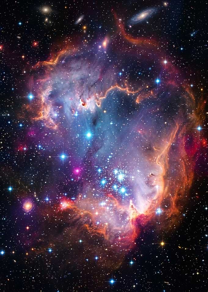 Vibrant Nebula and Star Cluster