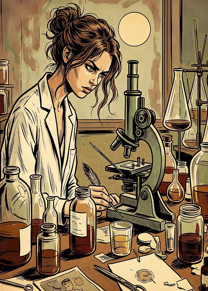 Vintage Scientist Working in Laboratory