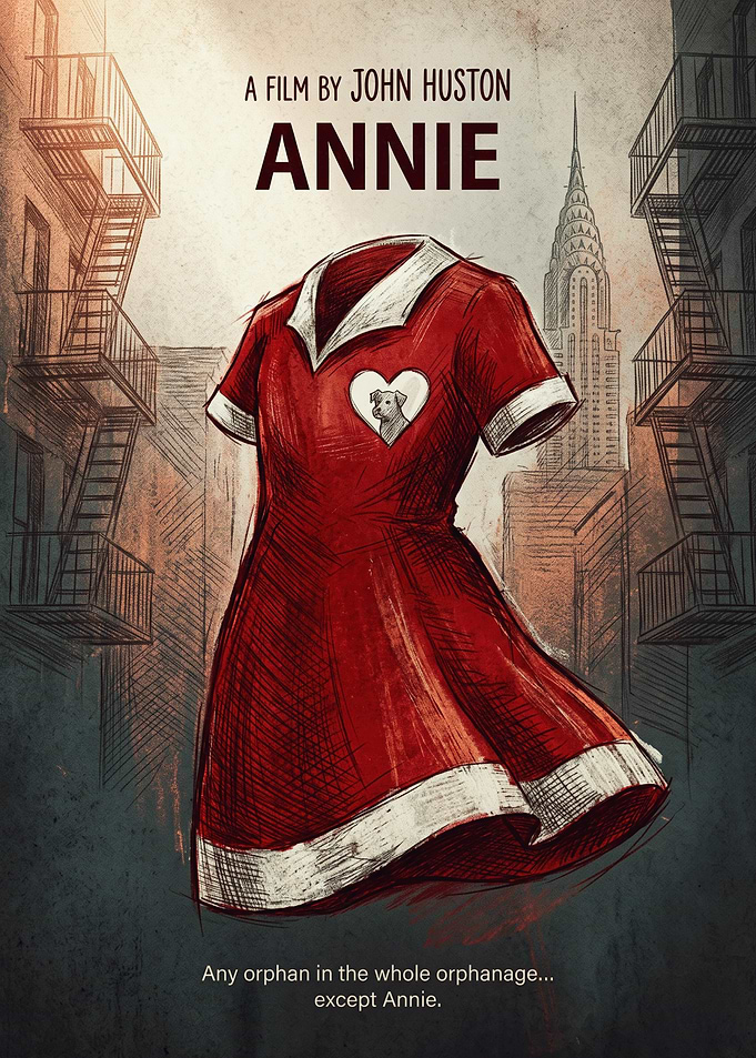 Annie Musical Comedy Family Vintage Art