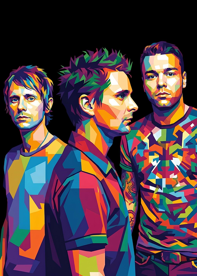 Muse Band Members Pop Art Portrait
