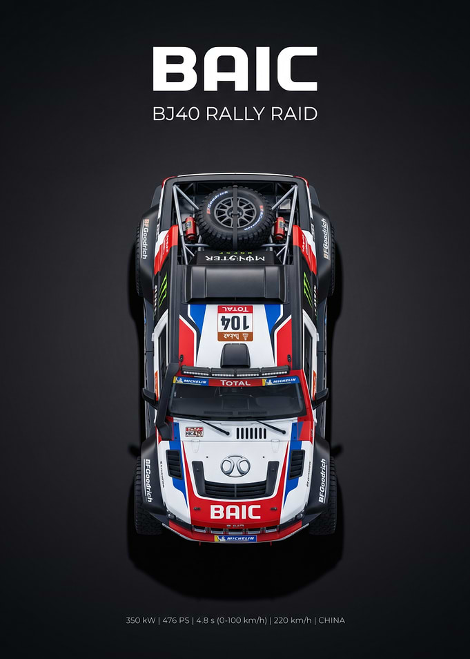 BAIC BJ40 Rally Raid Car Poster