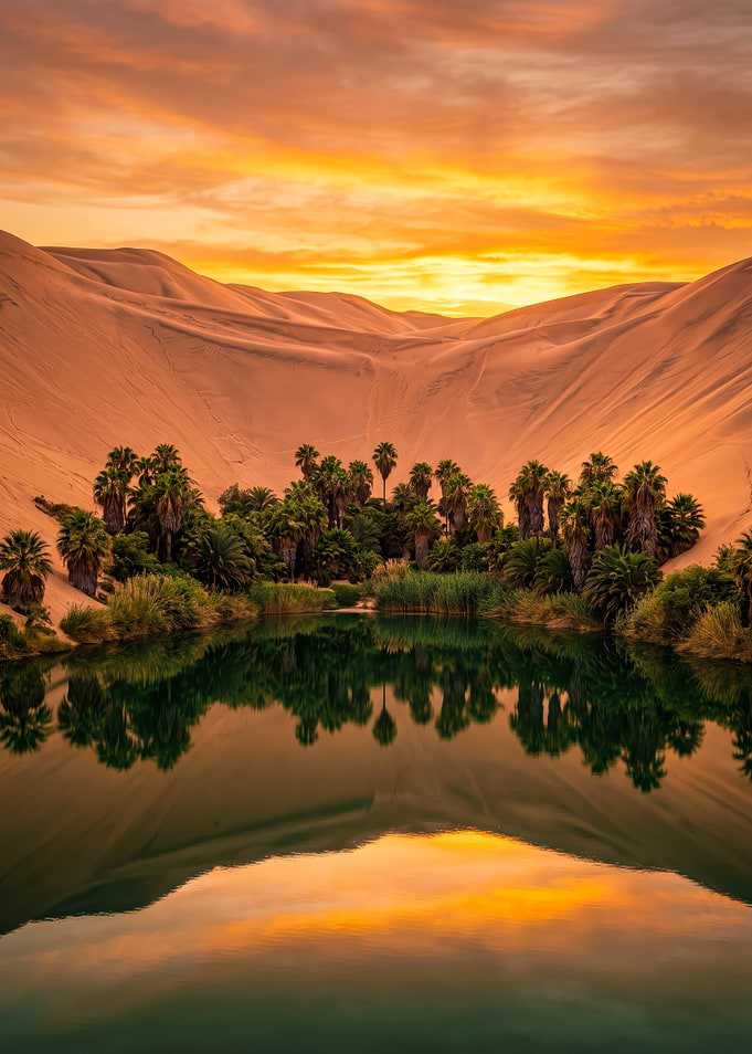 Huacachina Oasis at Sunset