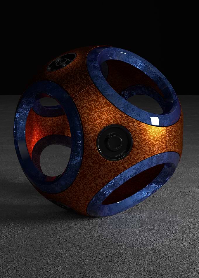 Futuristic Geometric Sphere Sculpture
