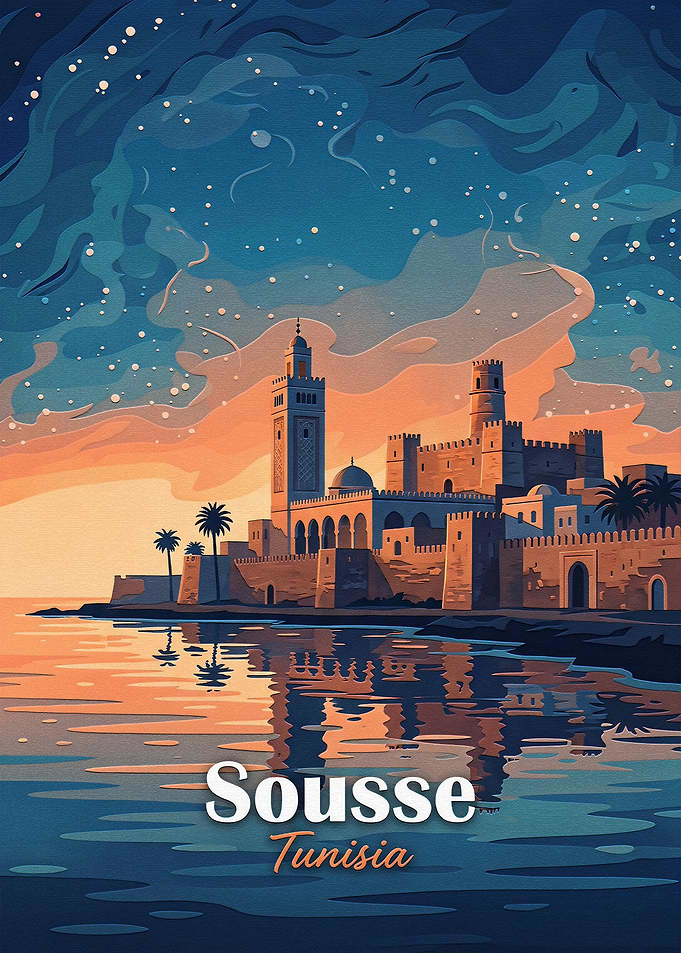 Sousse Tunisia Travel Poster