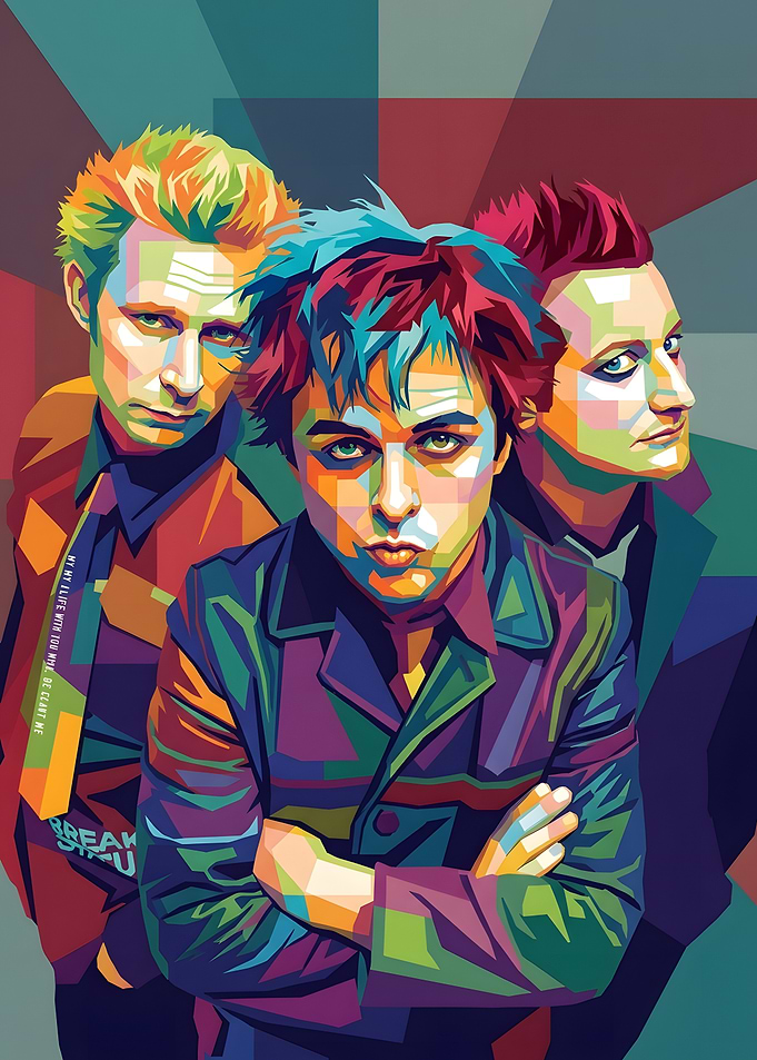 Green Day WPAP Pop Art Portrait