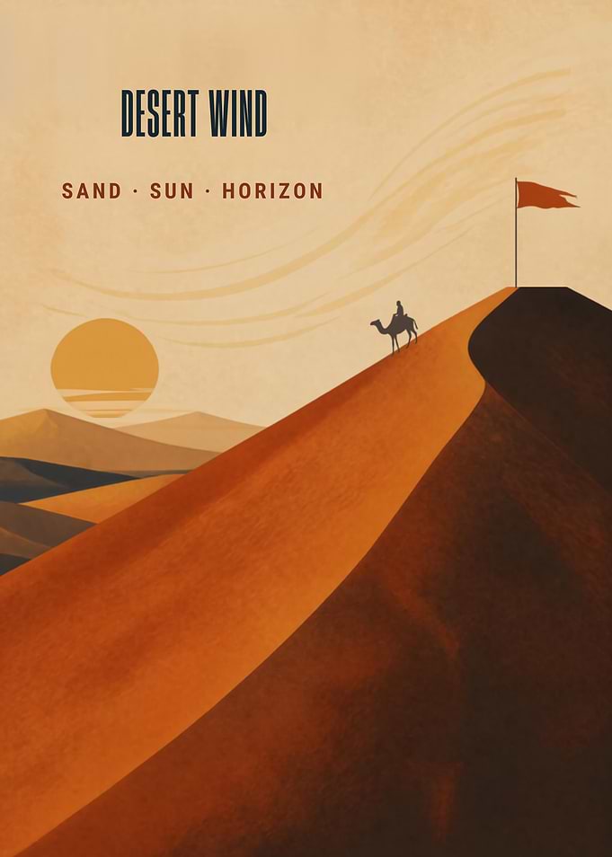 Desert Wind Minimalist Travel Poster