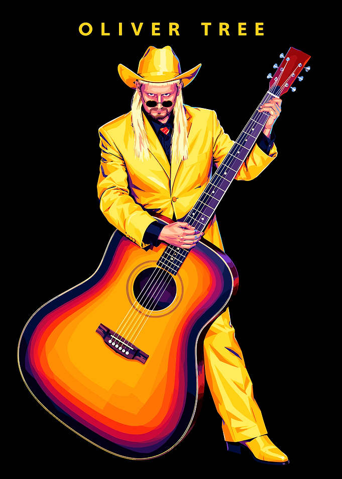 Oliver Tree Cowboy Guitar Poster
