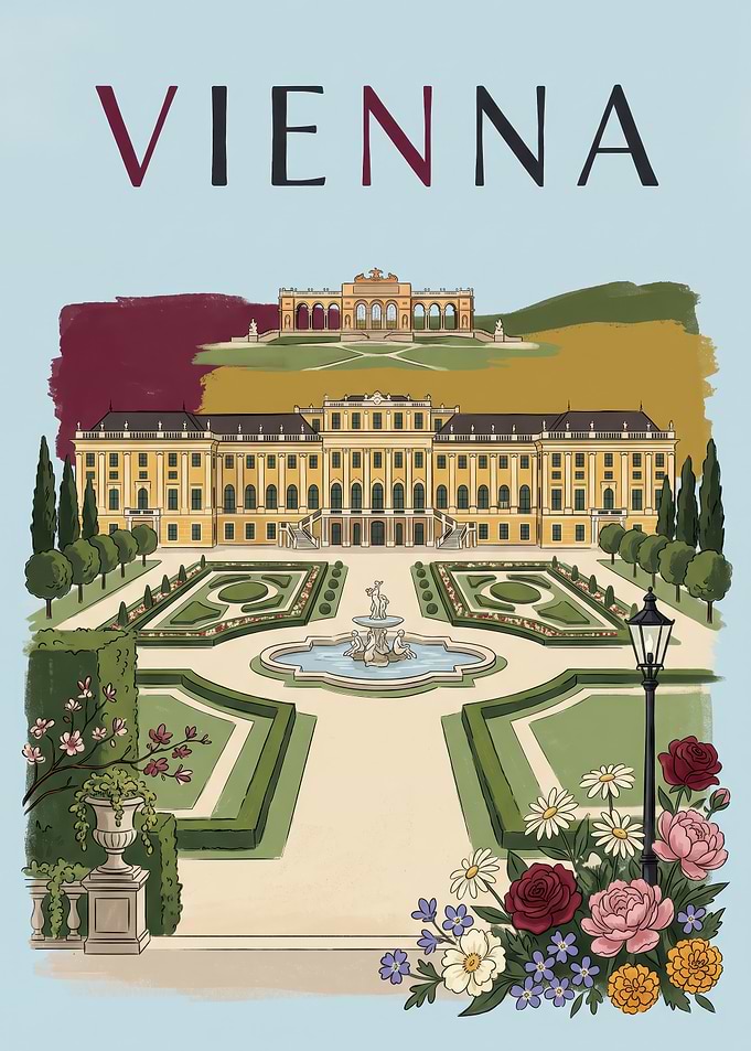 Vienna Schönbrunn Palace Travel Poster