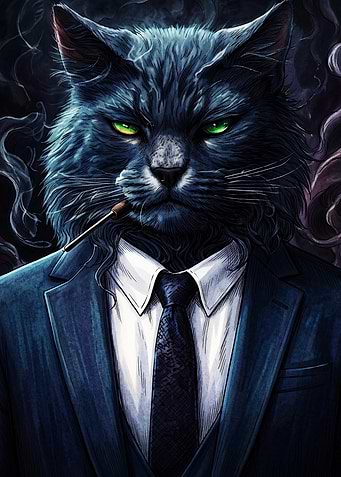 Sophisticated Cat in a Suit