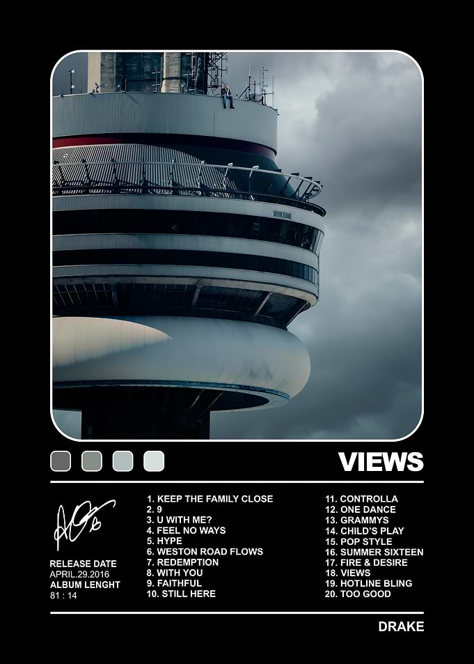 Drake Views Album Cover Poster