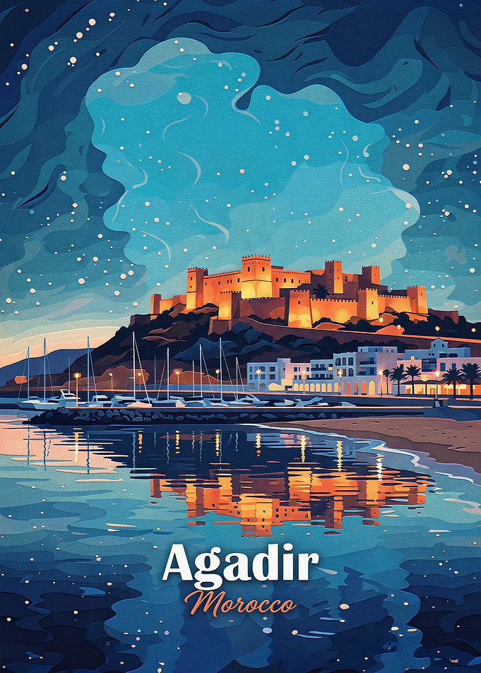Agadir Morocco Travel Poster