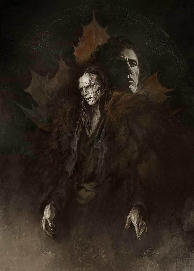 Dark Fantasy Portrait of Two Figures