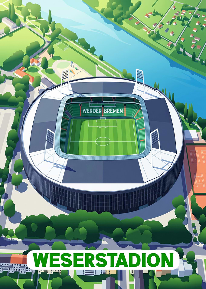 Weserstadion Stadium Aerial View