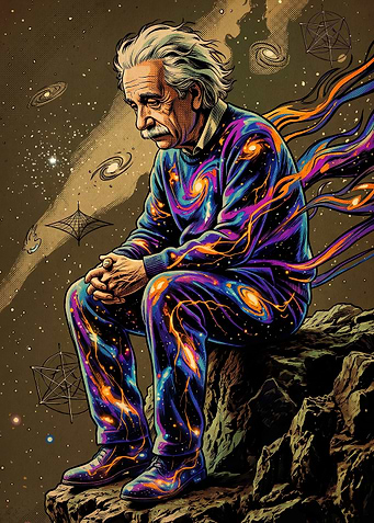 Albert Einstein Cosmic Contemplation