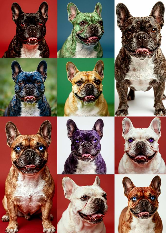 Collage of French Bulldog Portraits