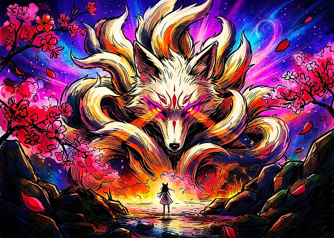 Nine-Tailed Fox Spirit and Girl