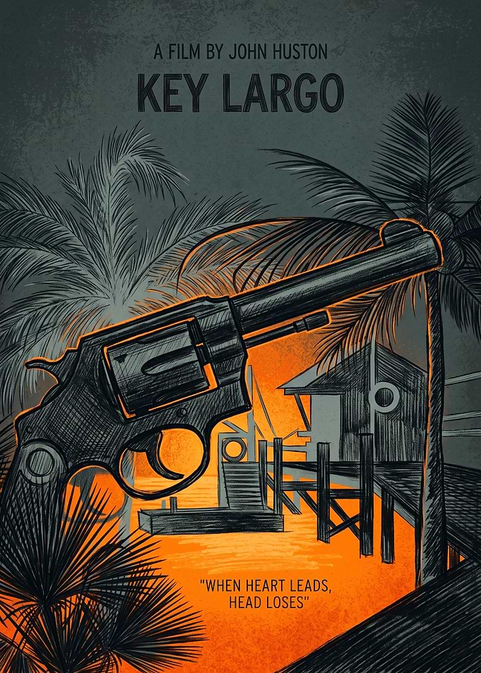 Key Largo Crime Film Noir Retro Art