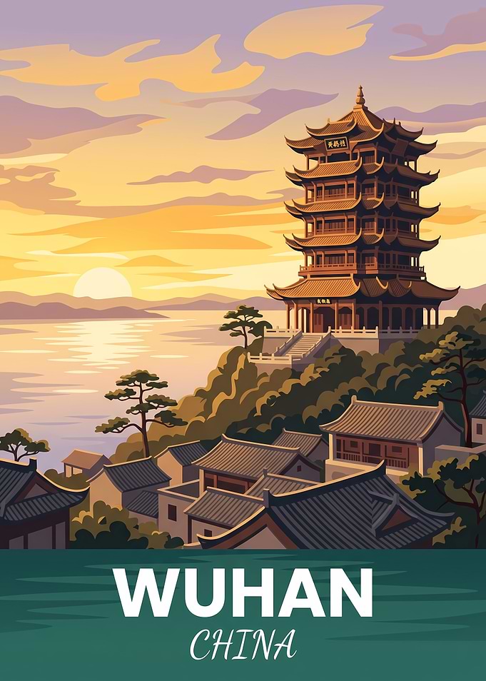 Wuhan China Travel Poster