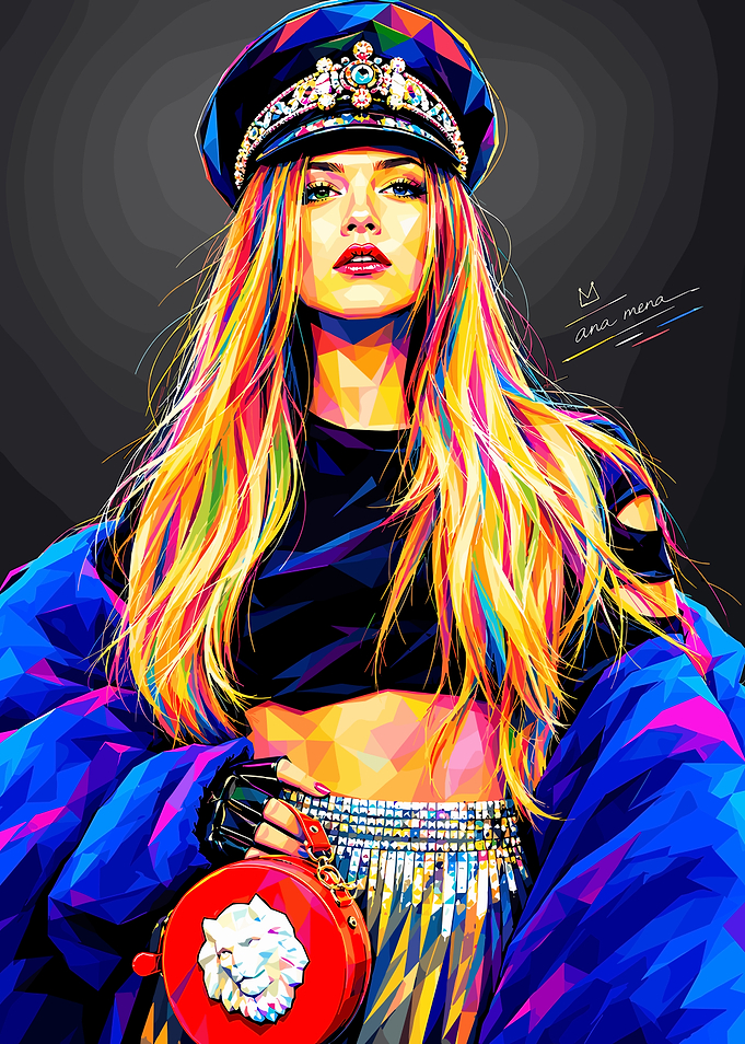 Ana Mena Low Poly Portrait