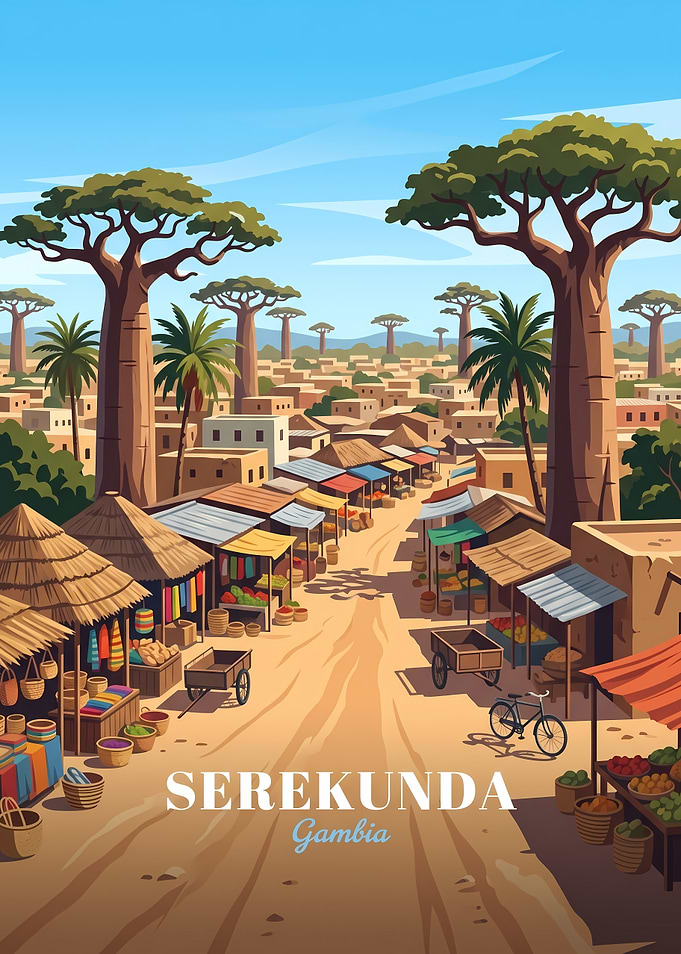 Serekunda Gambia Travel Poster