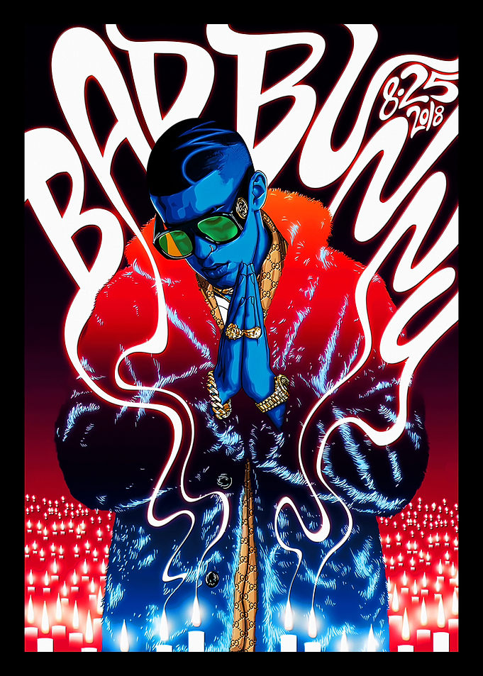 Bad Bunny Concert Poster Art
