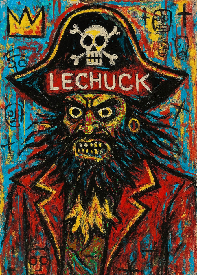 LeChuck Pirate Portrait Basquiat Style - Monkey Island