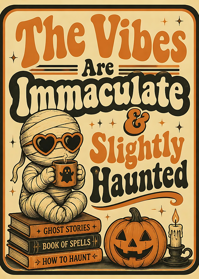 Retro Halloween Mummy Poster